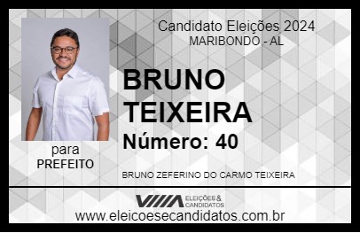 Candidato BRUNO TEIXEIRA 2024 - MARIBONDO - Eleições