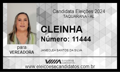 Candidato CLEINHA 2024 - TAQUARANA - Eleições