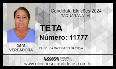 Candidato TETA 2024 - TAQUARANA - Eleições