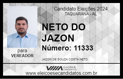 Candidato JAZON NETO 2024 - TAQUARANA - Eleições