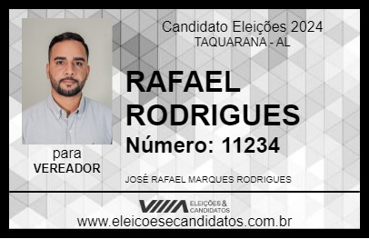 Candidato RAFAEL MECÂNICO 2024 - TAQUARANA - Eleições