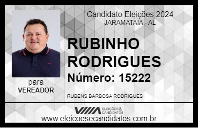 Candidato RUBINHO RODRIGUES 2024 - JARAMATAIA - Eleições