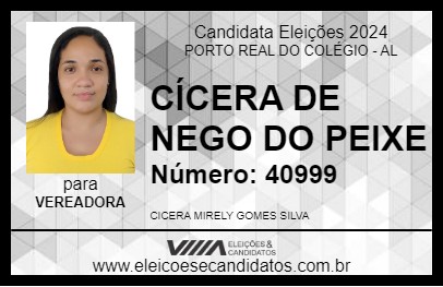 Candidato CÍCERA DE NEGO DO PEIXE 2024 - PORTO REAL DO COLÉGIO - Eleições