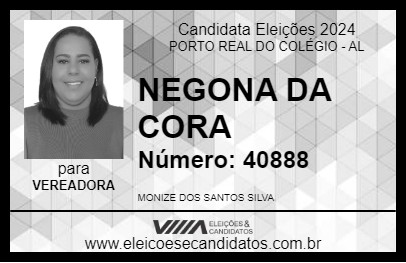 Candidato NEGONA DA CORA 2024 - PORTO REAL DO COLÉGIO - Eleições