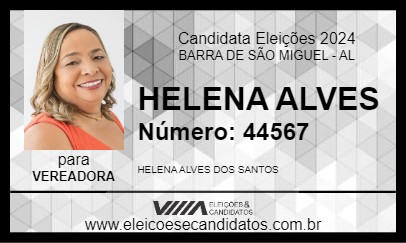 Candidato HELENA ALVES 2024 - BARRA DE SÃO MIGUEL - Eleições