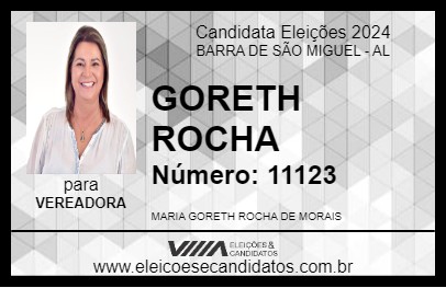 Candidato GORETH ROCHA 2024 - BARRA DE SÃO MIGUEL - Eleições