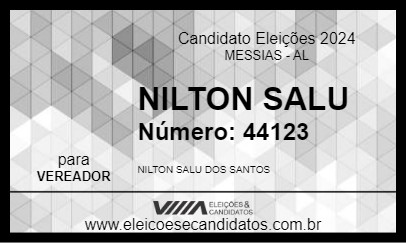 Candidato NILTON SALU 2024 - MESSIAS - Eleições