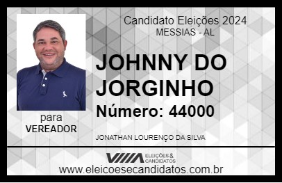 Candidato JOHNNY DO JORGINHO 2024 - MESSIAS - Eleições