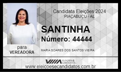 Candidato SANTINHA 2024 - PIAÇABUÇU - Eleições