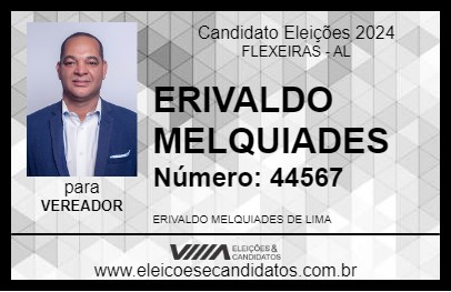 Candidato ERIVALDO MELQUIADES 2024 - FLEXEIRAS - Eleições