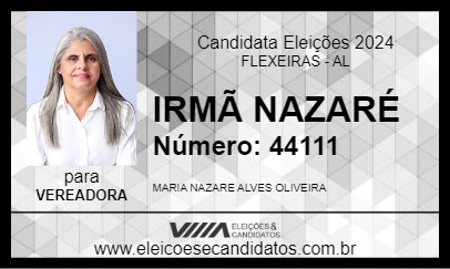 Candidato IRMÃ NAZARÉ 2024 - FLEXEIRAS - Eleições