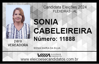 Candidato SONIA CABELEIREIRA 2024 - FLEXEIRAS - Eleições