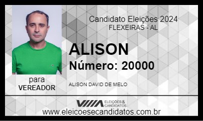 Candidato ALISON 2024 - FLEXEIRAS - Eleições