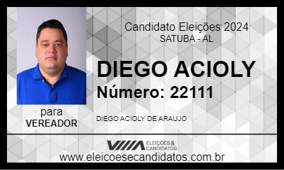 Candidato DIEGO ACIOLY 2024 - SATUBA - Eleições