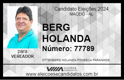 Candidato BERG HOLANDA 2024 - MACEIÓ - Eleições