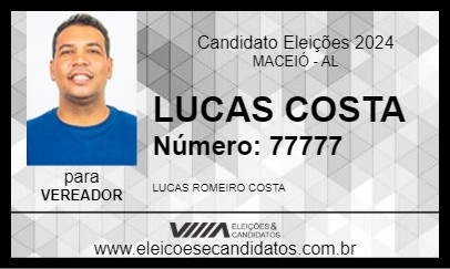 Candidato LUCAS COSTA 2024 - MACEIÓ - Eleições