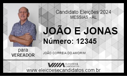 Candidato JONAS 2024 - MESSIAS - Eleições