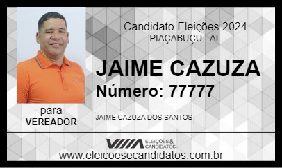 Candidato JAIME CAZUZA 2024 - PIAÇABUÇU - Eleições