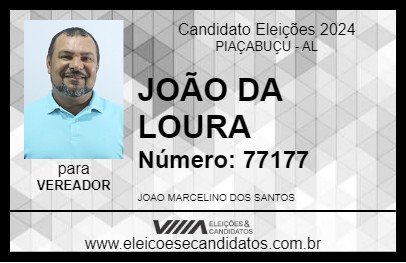 Candidato JOÃO DA LOURA 2024 - PIAÇABUÇU - Eleições