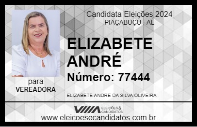 Candidato ELIZABETE ANDRÉ 2024 - PIAÇABUÇU - Eleições