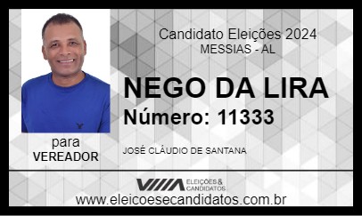 Candidato NEGO DA LIRA 2024 - MESSIAS - Eleições