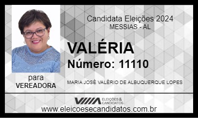 Candidato VALÉRIA 2024 - MESSIAS - Eleições