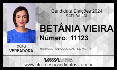 Candidato BETÂNIA VIEIRA 2024 - SATUBA - Eleições