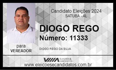 Candidato DIOGO REGO 2024 - SATUBA - Eleições