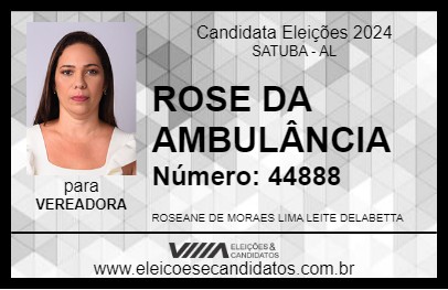 Candidato ROSE DA AMBULÂNCIA 2024 - SATUBA - Eleições