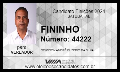 Candidato FININHO 2024 - SATUBA - Eleições