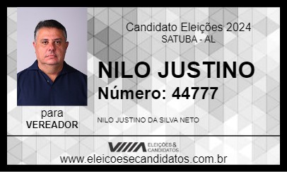 Candidato NILO JUSTINO 2024 - SATUBA - Eleições