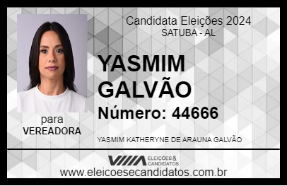 Candidato YASMIM GALVÃO 2024 - SATUBA - Eleições