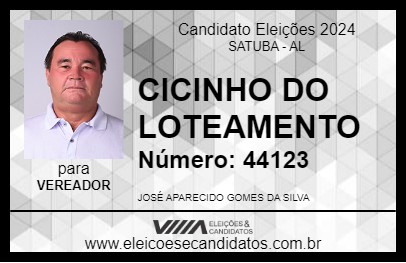 Candidato CICINHO DO LOTEAMENTO 2024 - SATUBA - Eleições