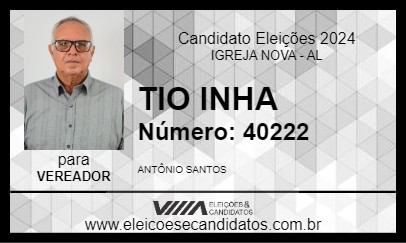 Candidato TIO INHA 2024 - IGREJA NOVA - Eleições