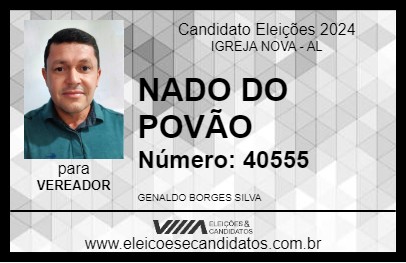 Candidato NADO DO POVÃO 2024 - IGREJA NOVA - Eleições