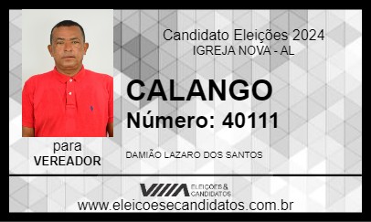 Candidato CALANGO 2024 - IGREJA NOVA - Eleições