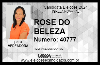 Candidato ROSE DO BELEZA 2024 - IGREJA NOVA - Eleições