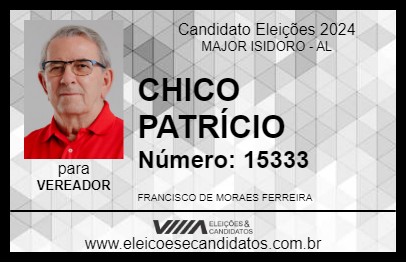 Candidato CHICO PATRÍCIO 2024 - MAJOR ISIDORO - Eleições