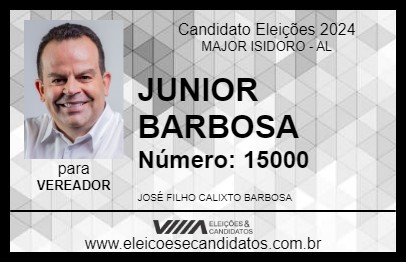 Candidato JUNIOR BARBOSA 2024 - MAJOR ISIDORO - Eleições