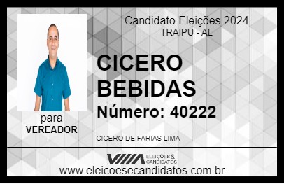 Candidato CICERO BEBIDAS 2024 - TRAIPU - Eleições