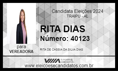 Candidato RITA DIAS 2024 - TRAIPU - Eleições