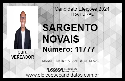 Candidato SARGENTO NOVAIS 2024 - TRAIPU - Eleições