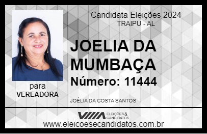 Candidato JOELIA DA MUMBAÇA 2024 - TRAIPU - Eleições