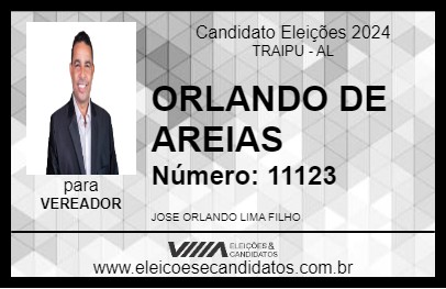 Candidato ORLANDO DE AREIAS 2024 - TRAIPU - Eleições