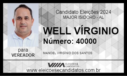 Candidato WELL VÍRGINIO 2024 - MAJOR ISIDORO - Eleições