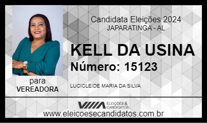 Candidato KELL DA USINA 2024 - JAPARATINGA - Eleições