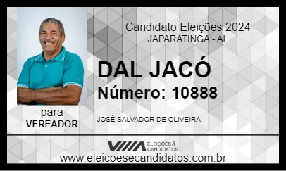 Candidato DAL JACÓ 2024 - JAPARATINGA - Eleições