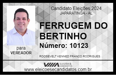 Candidato FERRUGEM DO BERTINHO 2024 - JAPARATINGA - Eleições