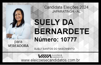 Candidato SUELY DA BERNARDETE 2024 - JAPARATINGA - Eleições