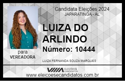 Candidato LUIZA DO ARLINDO 2024 - JAPARATINGA - Eleições